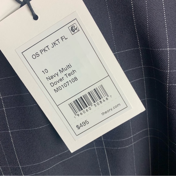 NEW THEORY Windowpane Navy Dover Tech Blazer - Picture 13 of 13